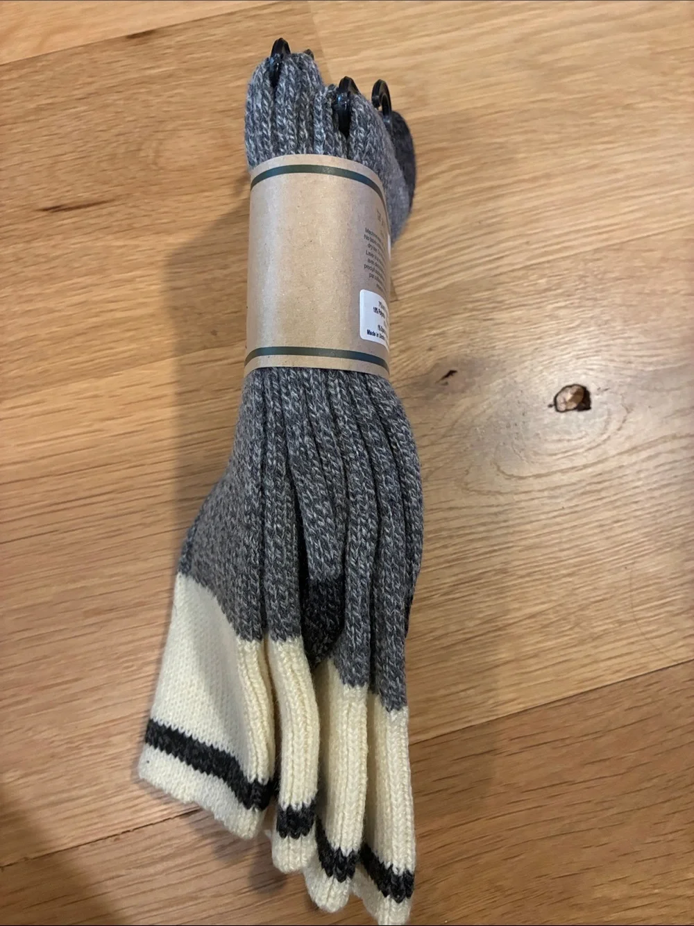 2-pack Roots Cabin Socks - Gray & Cream with Black Accents